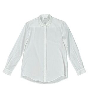 Zady WMS .04 Slim Fit Voile White Button Up L/S Organic Cotton Shirt Size XS